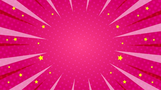 Fondo rosa cómico con estrella