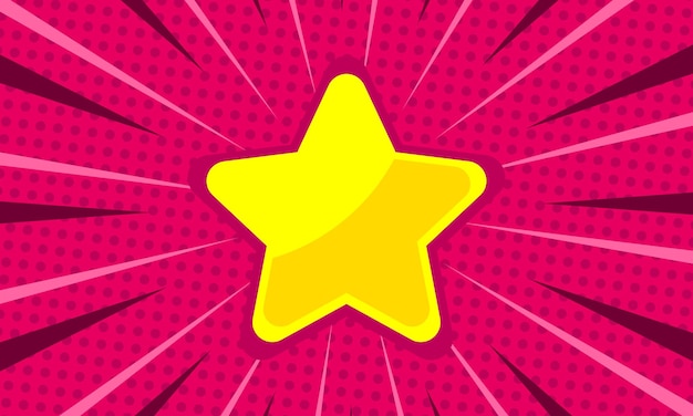 Fondo rosa cómico con ilustración de estrella