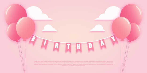 Fondo rosa de cumpleaños