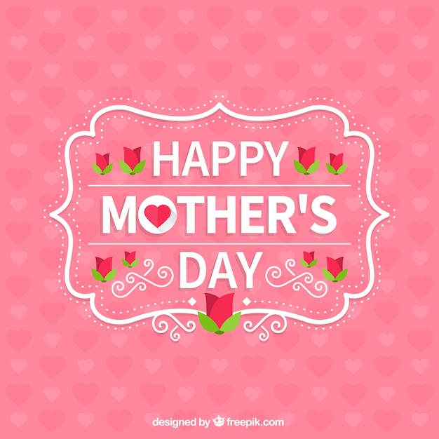 Fondo rosa del día de la madre lleno de corazones