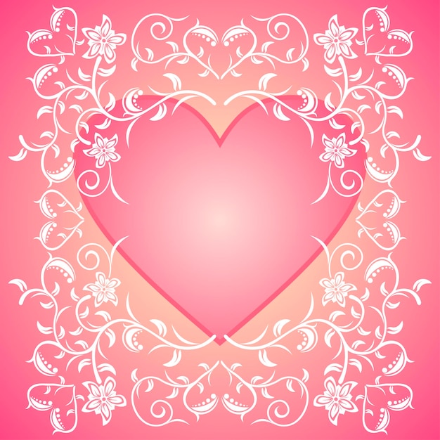 Fondo rosa del día de San Valentín con flores