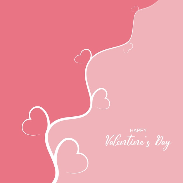 Vector fondo rosa del día de san valentín con rama de corazón