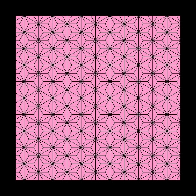 un fondo rosa con un diamante negro y un cuadrado rosa