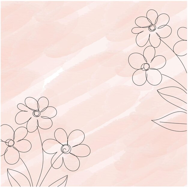 un fondo rosa con flores y hojas