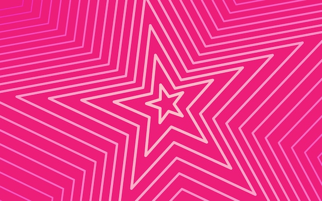 Fondo rosa con una geometría de pila de líneas de estrellas
