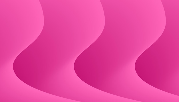 Fondo rosa gradiente con esquinas curvas en 3D que forman espacios oscuros y claros