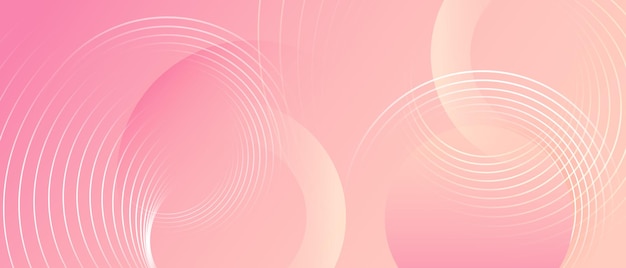 Fondo rosa moderno abstracto con elementos circulares