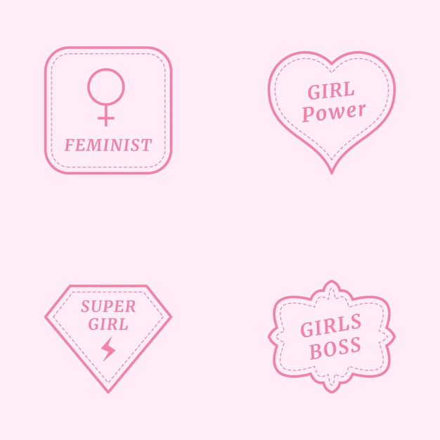 Un fondo rosa con las palabras feminismo y poder femenino.