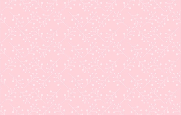 Vector fondo rosa con un patrón de flores blancas y corazones.