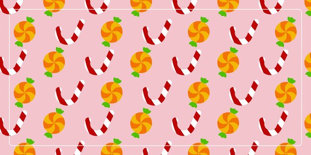 fondo rosa patrón de Navidad sin costuras con iconos de caramelo diseño para cartel de pancarta
