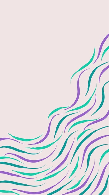 Vector un fondo rosa con un patrón ondulado morado y verde.