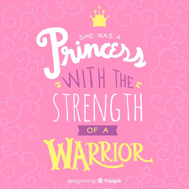 Fondo rosa princesa cita lettering