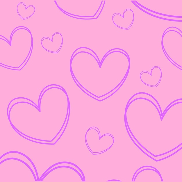 un fondo rosado con corazones Vector