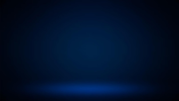 El fondo de la sala de estudio de color azul vacío se puede usar para mostrar el fondo y el producto