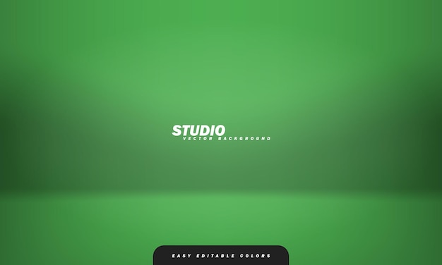 Vector fondo de sala de estudio verde vacío, utilizado como fondo para mostrar sus productos. ilustración vectorial. colores fáciles de editar.