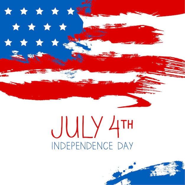 Fondo de salpicaduras de bandera americana. Diseño del Día de la Independencia