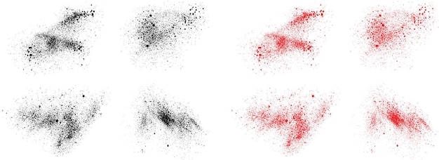 Fondo de salpicaduras de pincel Vector de colores negro y rojo salpicadura de sangre fondo aislado