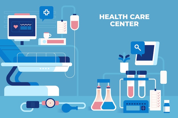 Fondo de salud de diseño plano