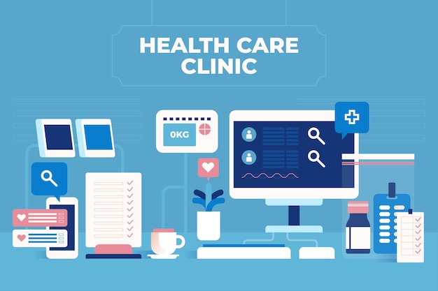 Fondo de salud de diseño plano