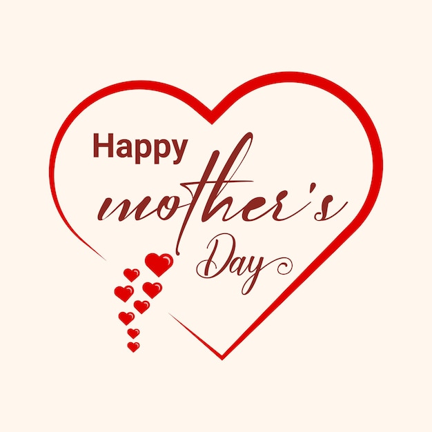 Fondo de saludo de corazón del día de la madre