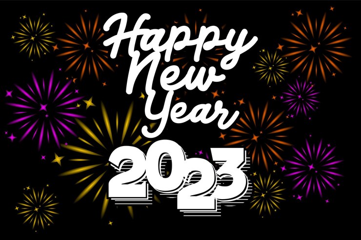 Vector fondo de saludo de feliz año nuevo 2023