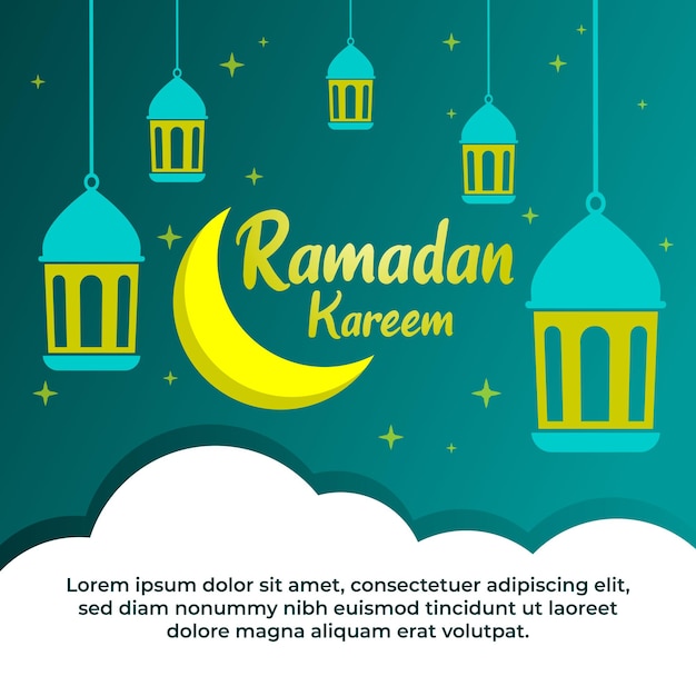 Fondo de saludo de festival de ramadan kareem creativo