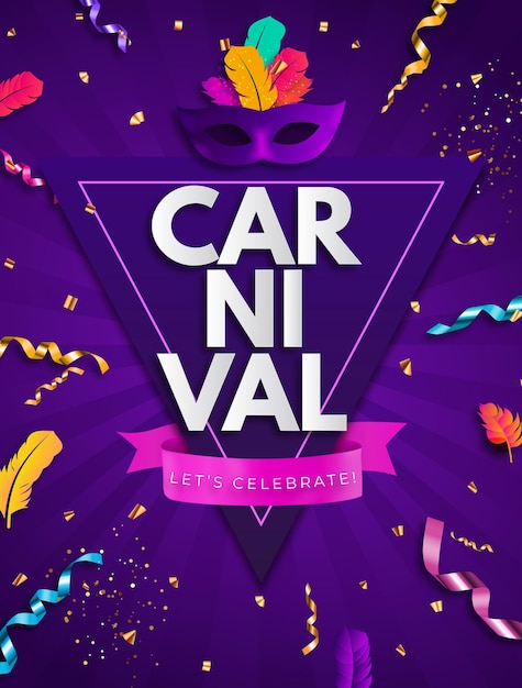 Fondo de saludo de fiesta de carnaval ilustración vectorial eps10