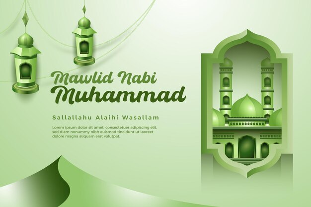 Fondo de saludo de milad un nabi Muhammad