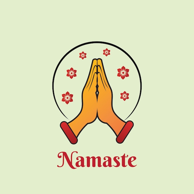 Vector fondo de saludo namaste dibujado a mano