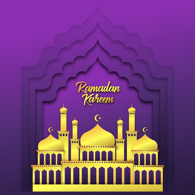 Fondo de saludo de Ramadán Kareem