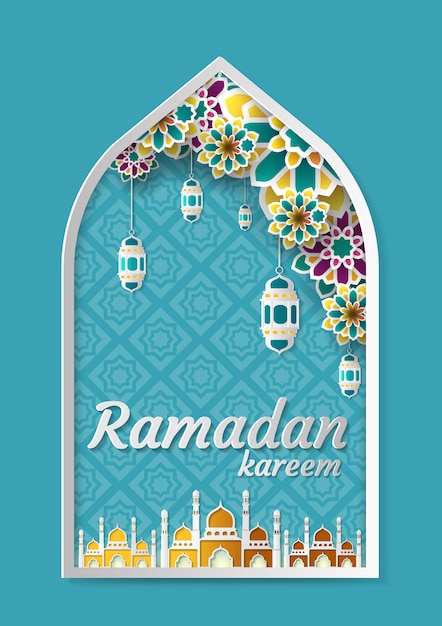 Fondo de saludo de Ramadan Kareem