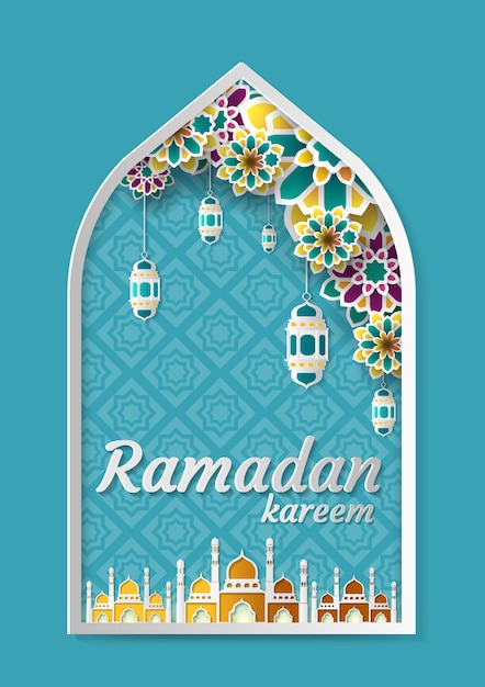 Fondo de saludo de ramadan kareem