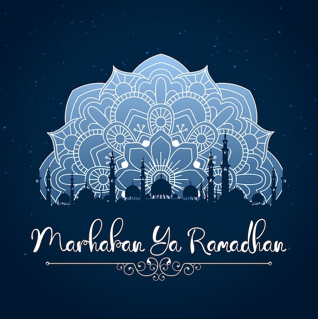 Fondo de saludo de ramadhan kareem