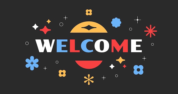 Fondo de saludos de bienvenida forma geométrica colorida cartel de bienvenida