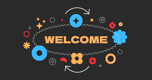 Fondo de saludos de bienvenida forma geométrica colorida cartel de bienvenida