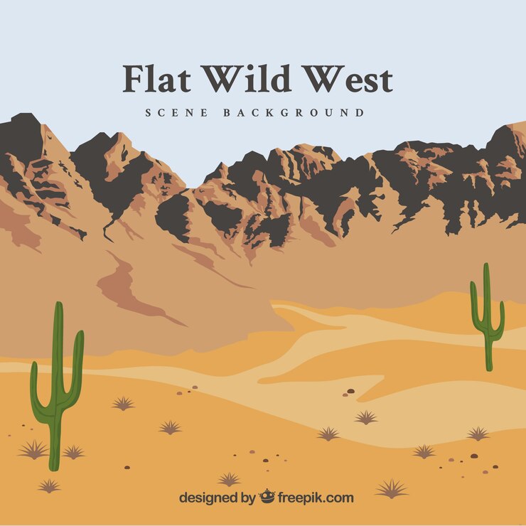 Vector fondo del salvaje oeste plano