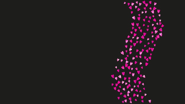 Fondo de San Valentín con corazones de brillo rosa 14 de febrero día