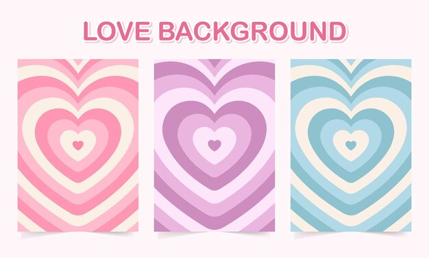Fondo de San Valentín con corazones de colores suaves El patrón del corazón se repite Fondo de amor