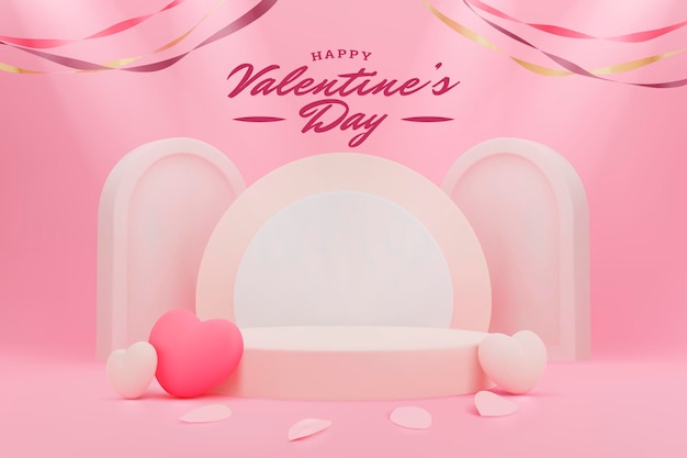 Vector fondo de san valentín en diseño 3d realista