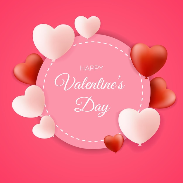 Fondo de San Valentín con globos de amor.