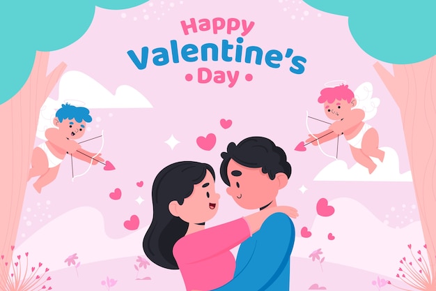 Fondo de san valentín plano