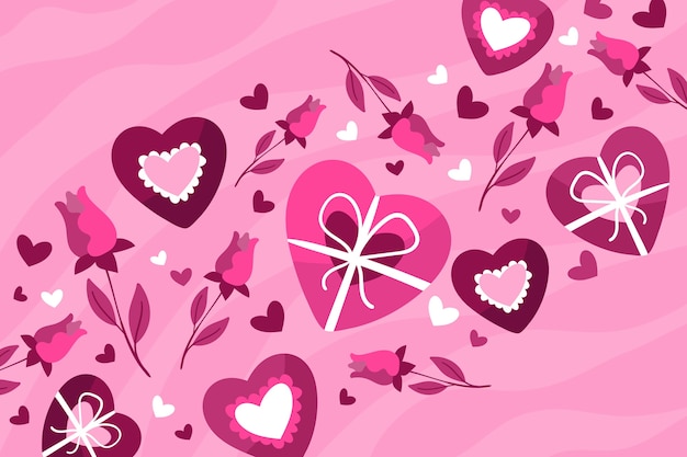 Fondo de san valentín plano