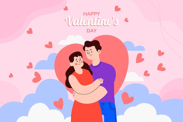 Fondo de san valentín plano
