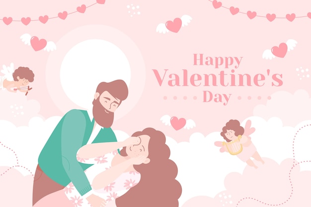 Fondo de san valentín plano