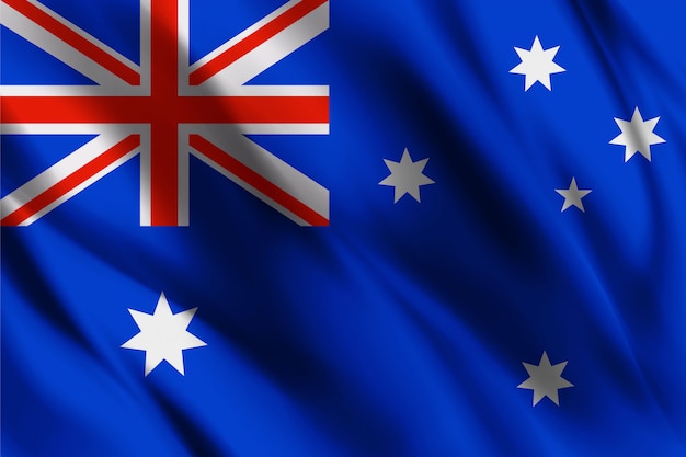 Fondo de seda flotante de bandera de australia