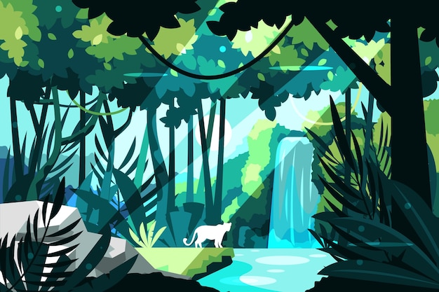 Fondo de selva de dibujos animados