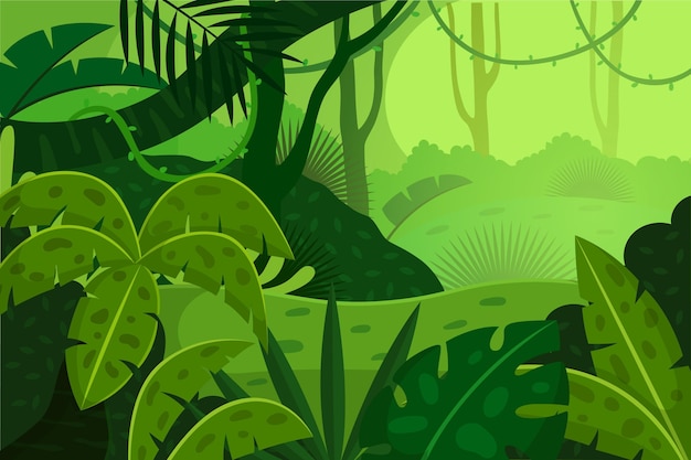 Vector fondo de selva plana orgánica