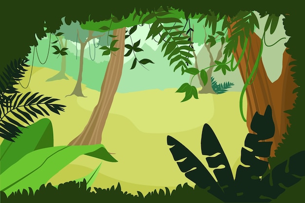 Vector fondo de selva plana orgánica