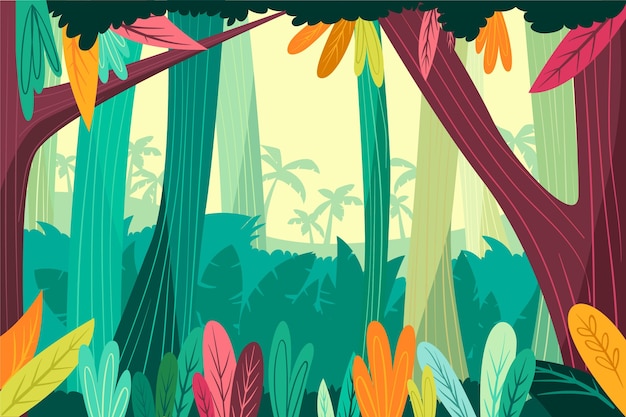 Vector fondo de selva plana orgánica