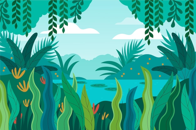 Vector fondo de selva plana orgánica